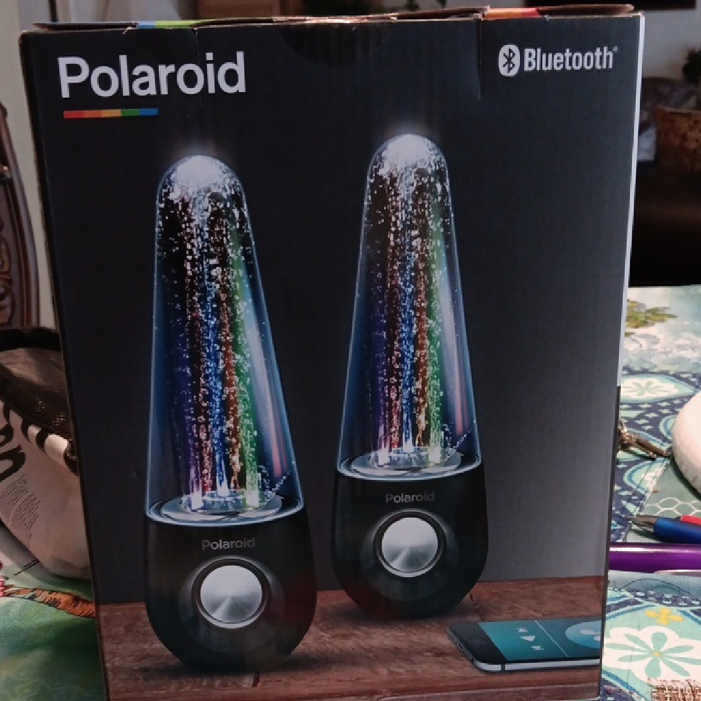 Polaroid Black Bluetooth Water Speakers with Glitter Light Show